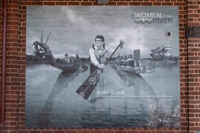 Women of the River, a public art exhibition curated by Aimee Chan displayed in Wodonga for the inaugural Upstream festival.