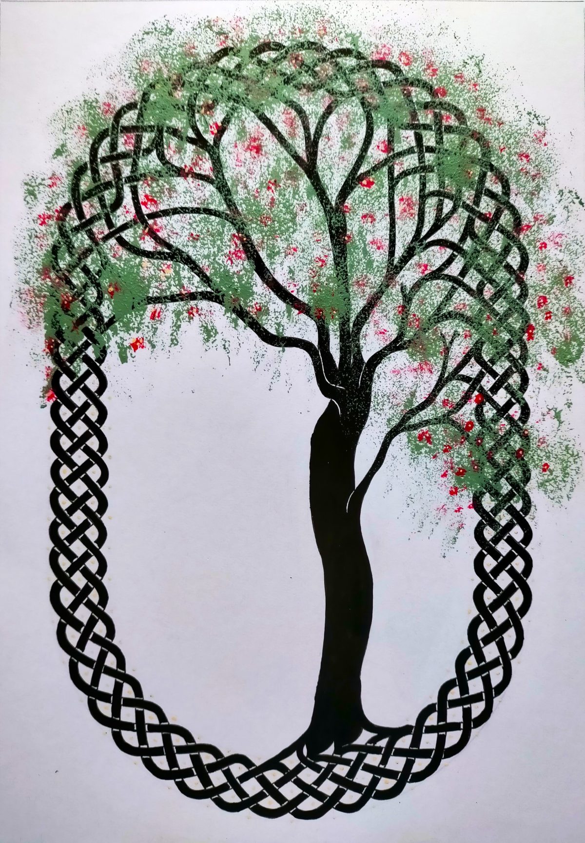 Ironbark Tree of Life, painting on paper demonstration for my students.