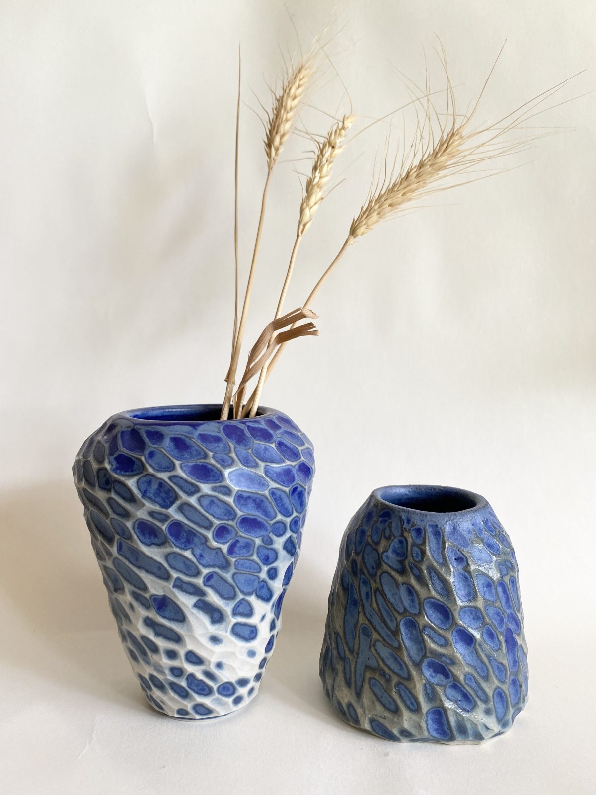 Cermaic vases from my current body of work exploring time and movement through observing shorelines