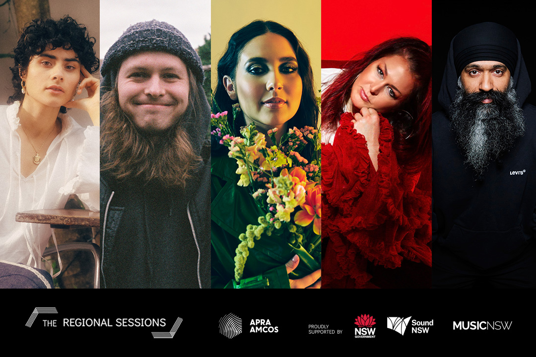 Banner for The Regional Sessions in Albury featuring five artists.