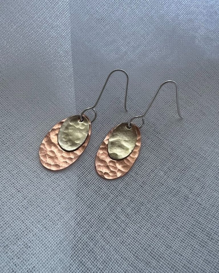 Silversmithing Workshop – Copper and Silver Drop Earrings